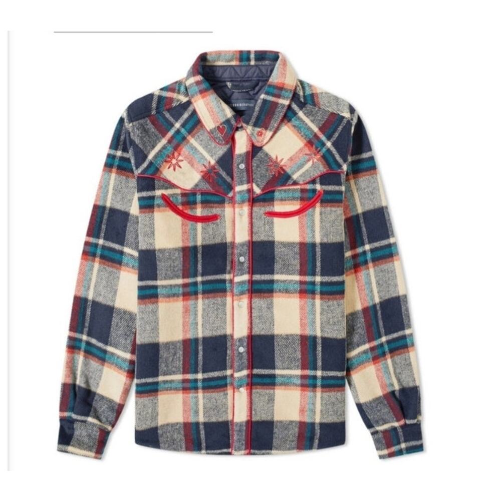 RARE BILLIONAIRE BOYS CLUB WESTERN CHECK OVER SHIRT, SIZE M